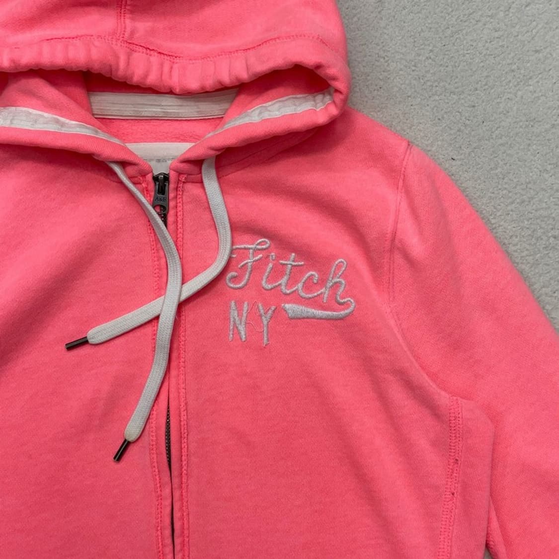 ABERCROMBIE & FITCH 로고 후드집업 핑크 M 상품이미지2