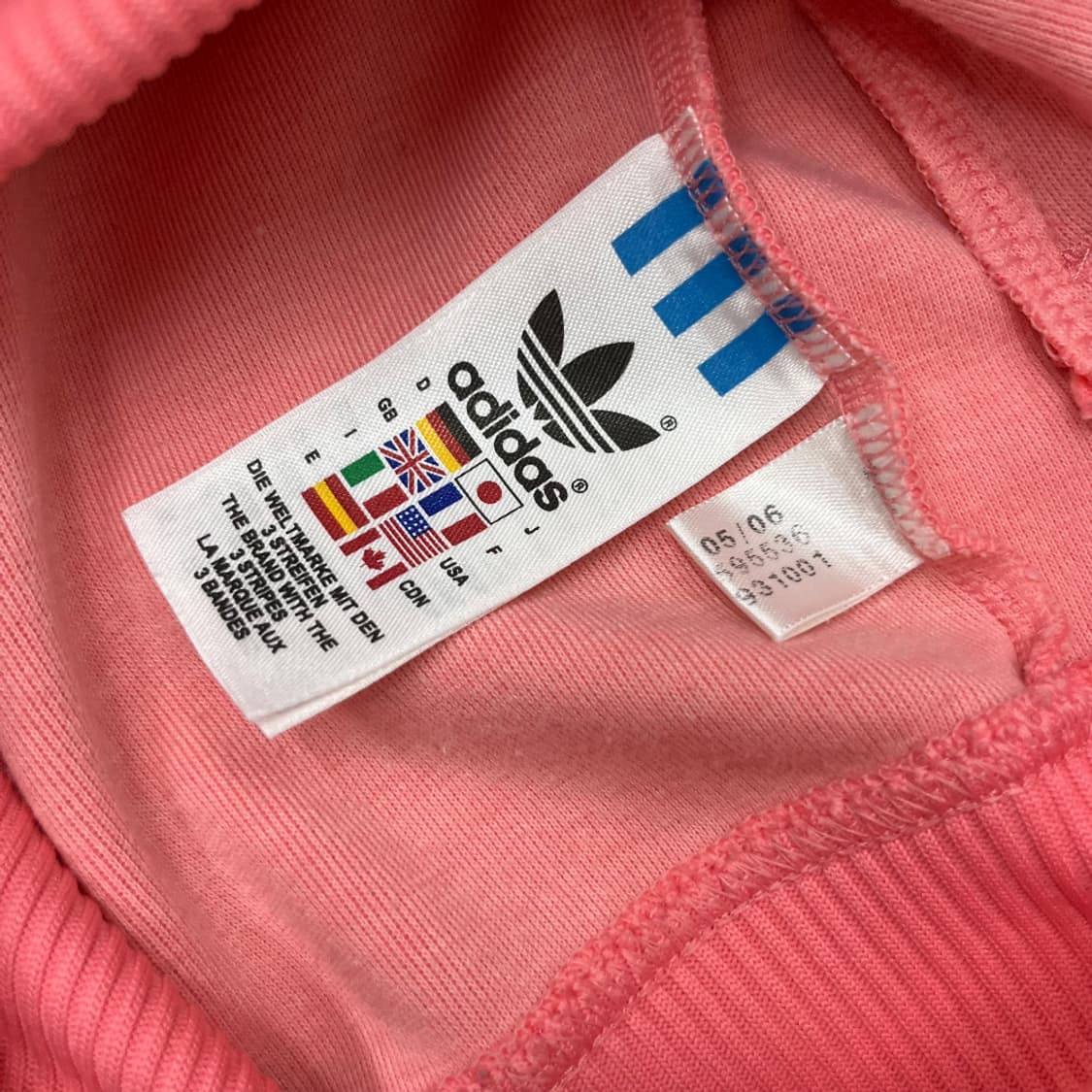 아디다스 빅로고 블랙라인 핑크 후드집업 90 상품이미지8