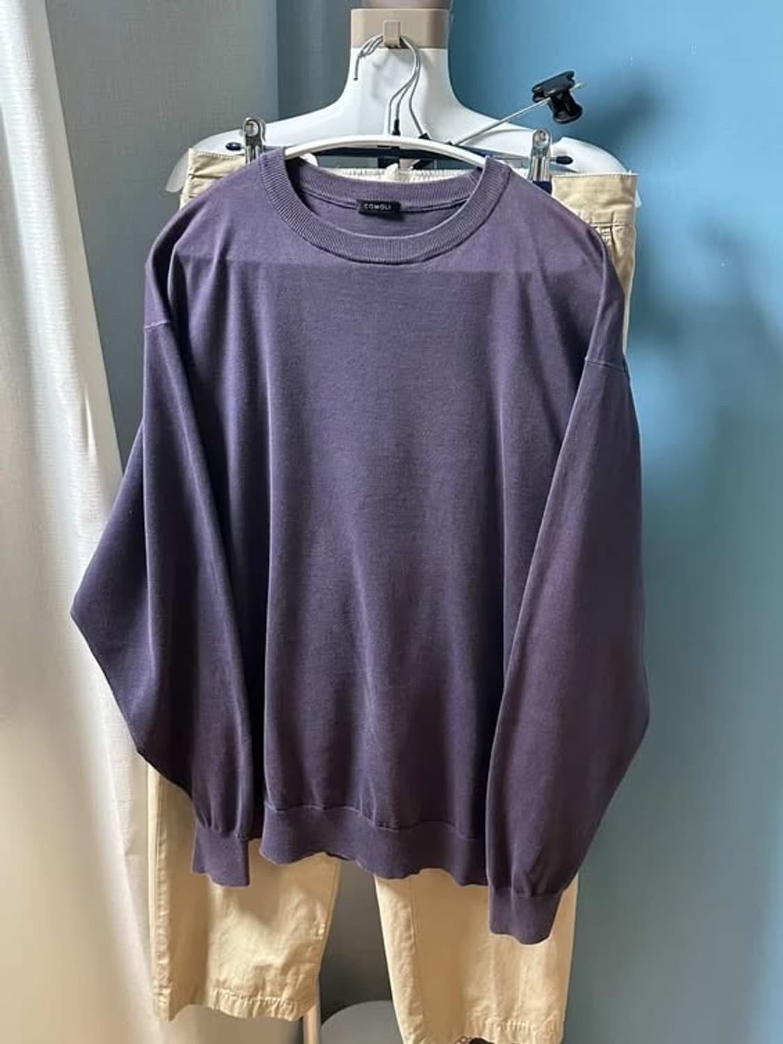 코모리 23ss 18G 크루넥 니트 페이드 네이비 상품이미지2