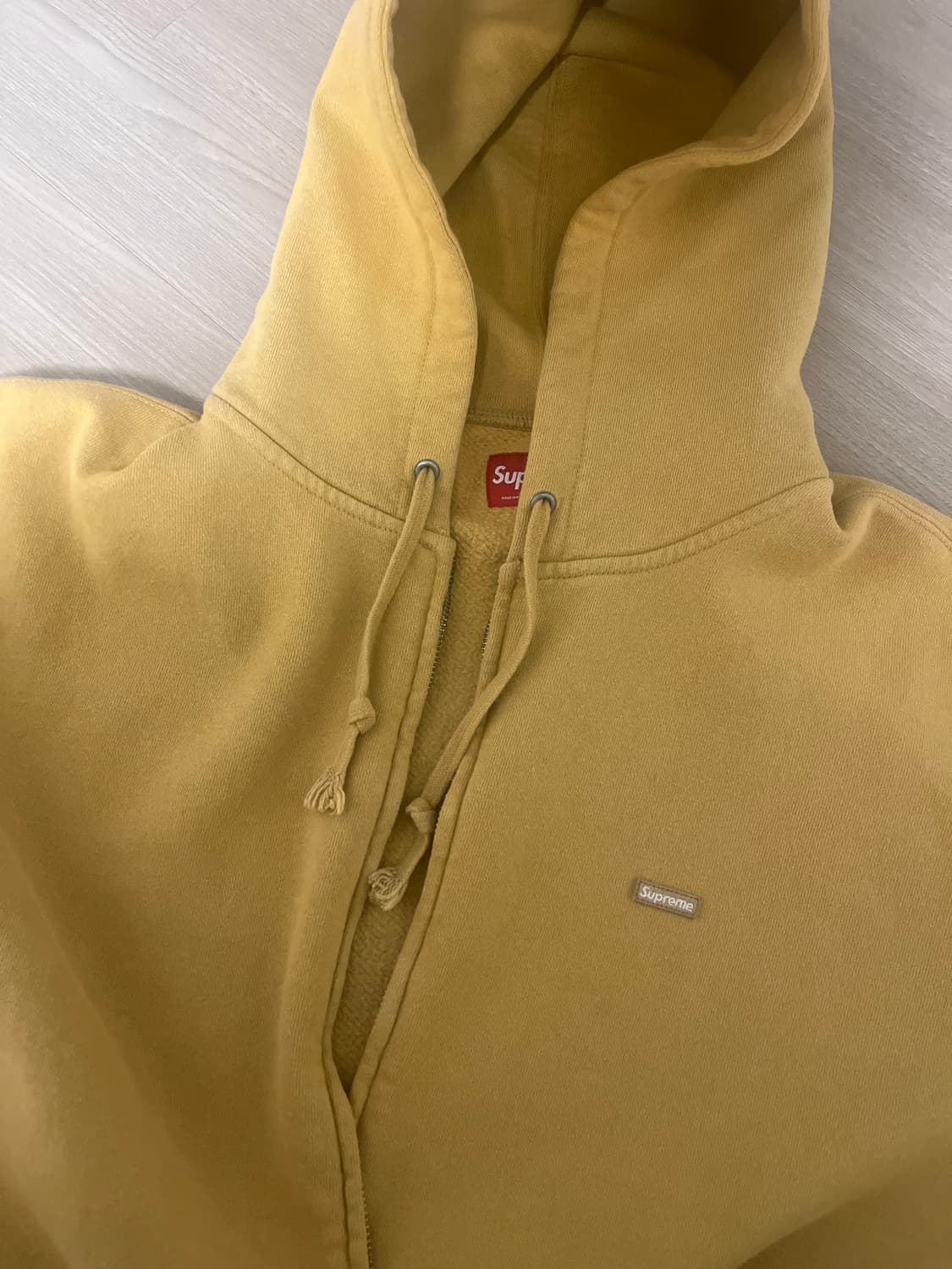 슈프림 오버다이드 스몰 박스 집업 후드 샌드 상품이미지2