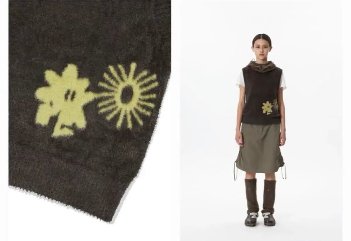 썬러브 샤기 니트 베스트 브라운  상품이미지3