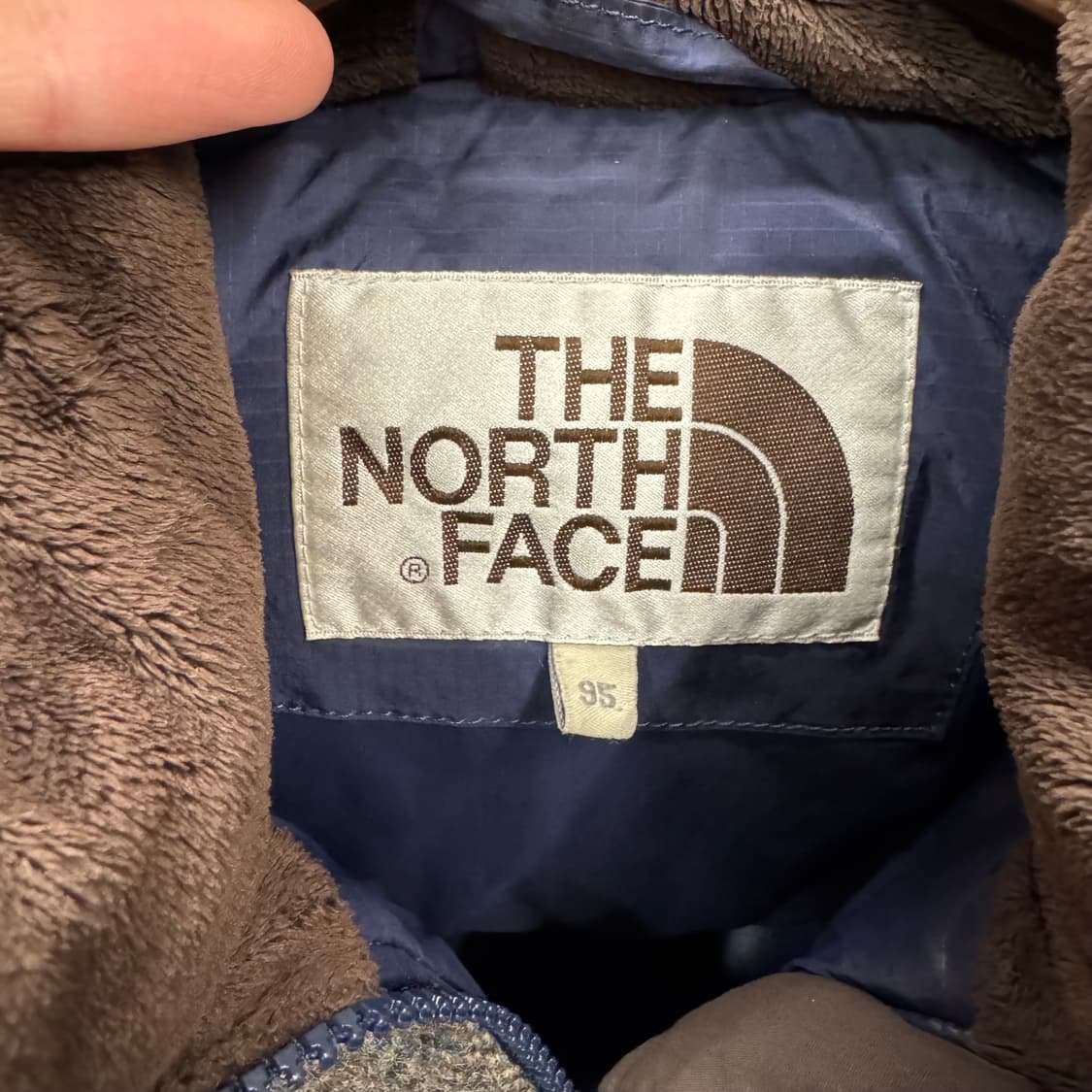 노스페이스 해리스 트위드 패널 다운 패딩 후드 자켓 네이비 브라운 상품이미지9