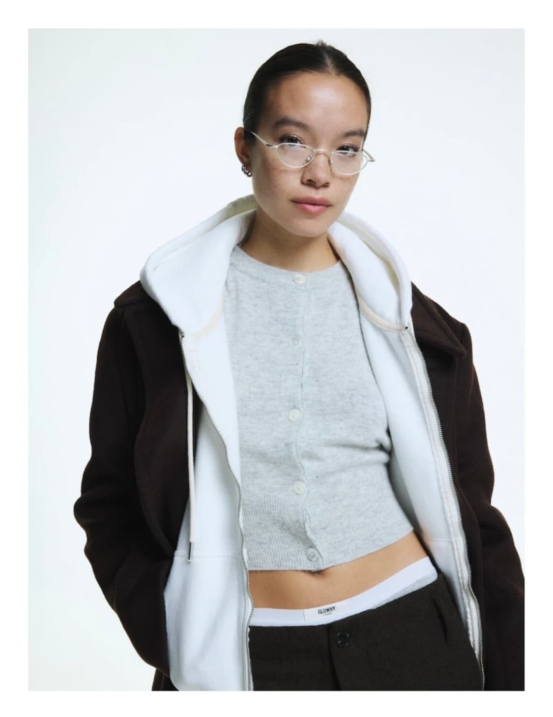 GLOWNY 글로니 G 클래식 울 가디건 (그레이) 상품이미지2