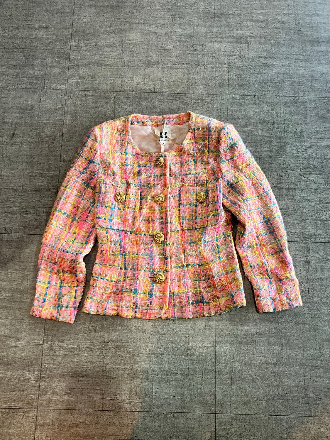 일본빈티지 Musee 달천깔 복고풍 트위드자켓 상품이미지1