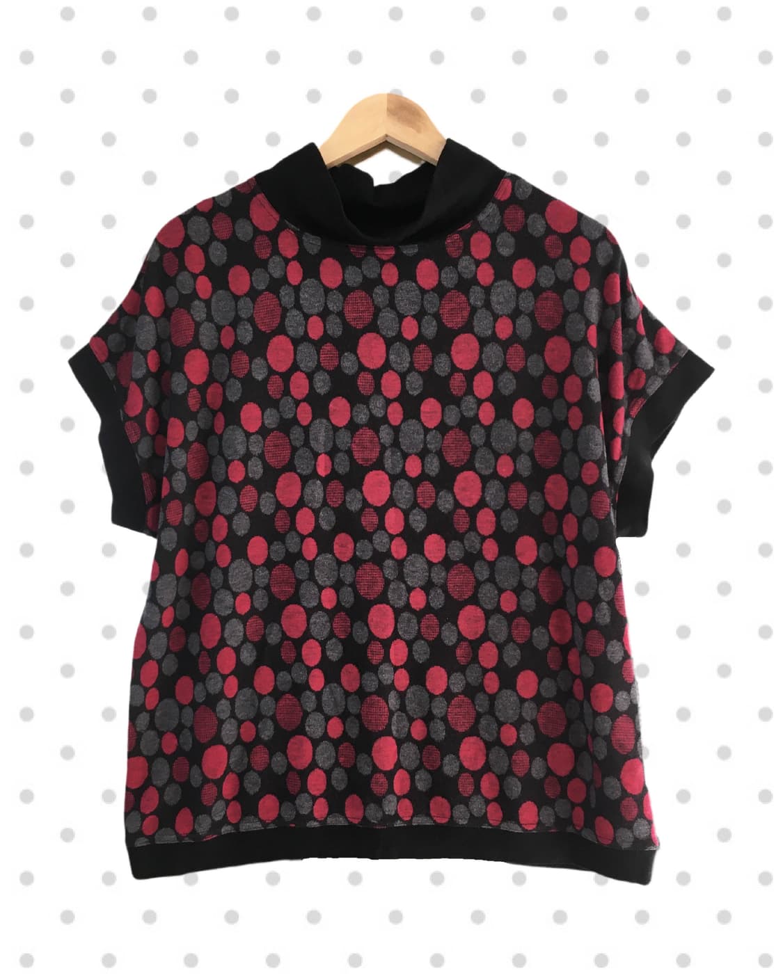 vintage dot pattern neck top pink 상품이미지5