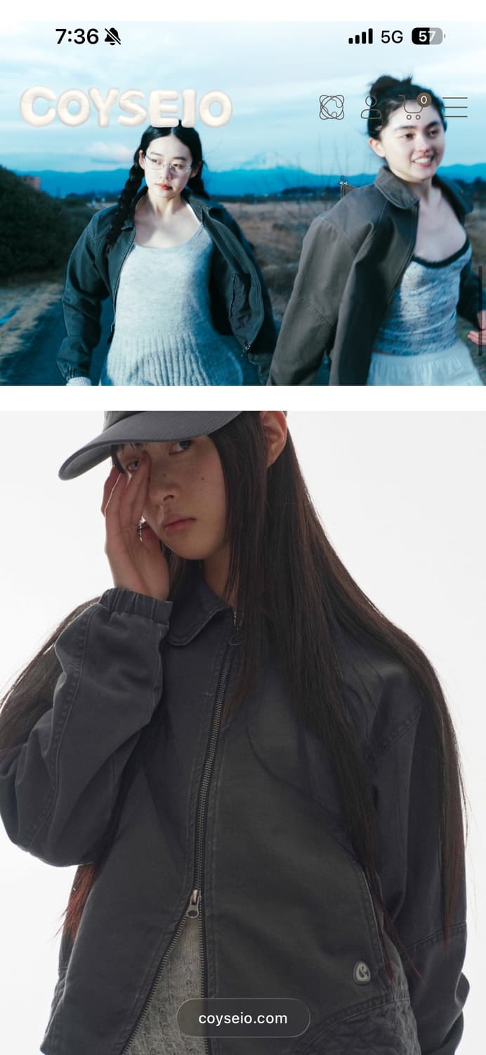 코이세이오 라운드카라자켓 스티치 블루 그레이 1사이즈 상품이미지3