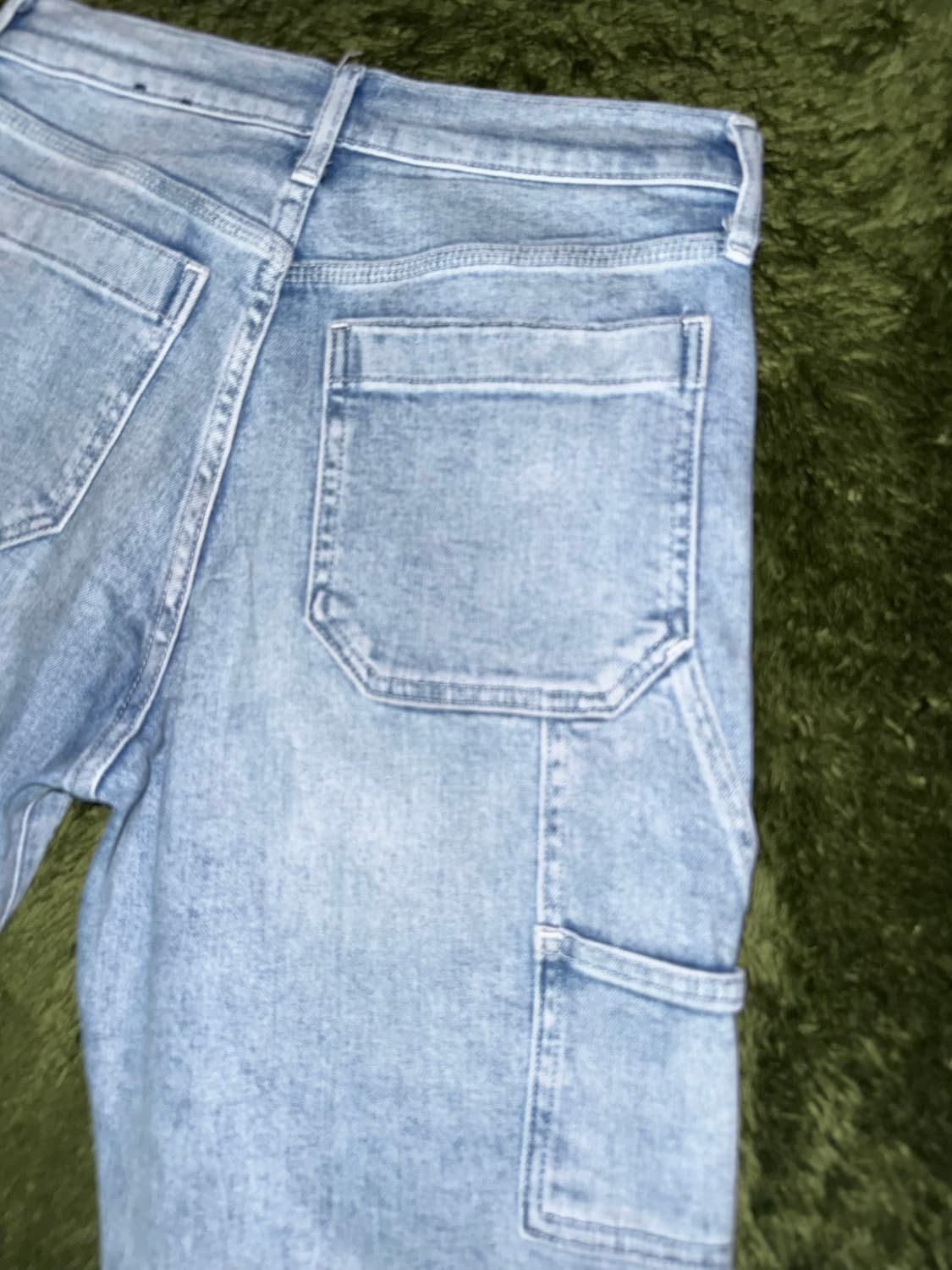 [4] 00s GAP 갭 버튼 플라이 블리치드 크롭 데님 카펜터 팬츠 상품이미지9