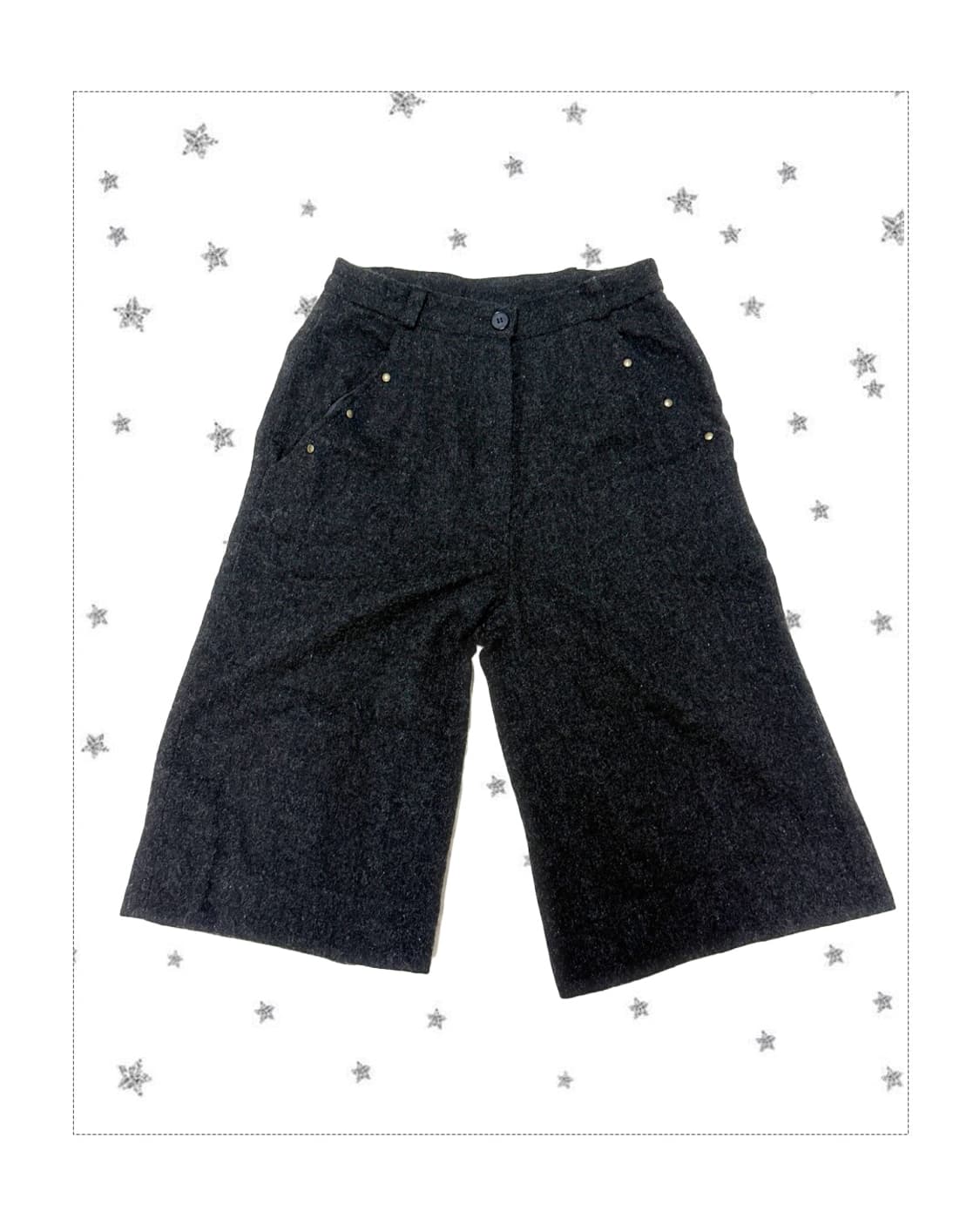 스터드 모직 미디 팬츠 상품이미지1