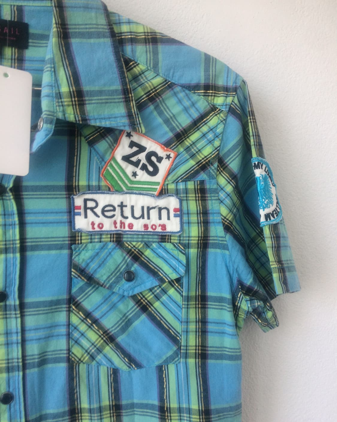 Patch point check pattern shirt 상품이미지3