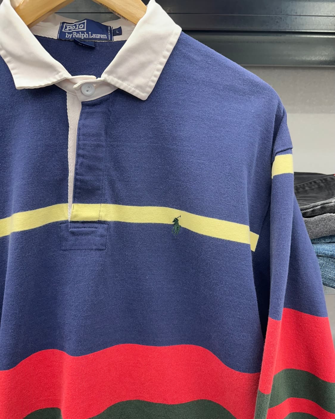 (L)폴로 단가라 럭비티-M1793 상품이미지2