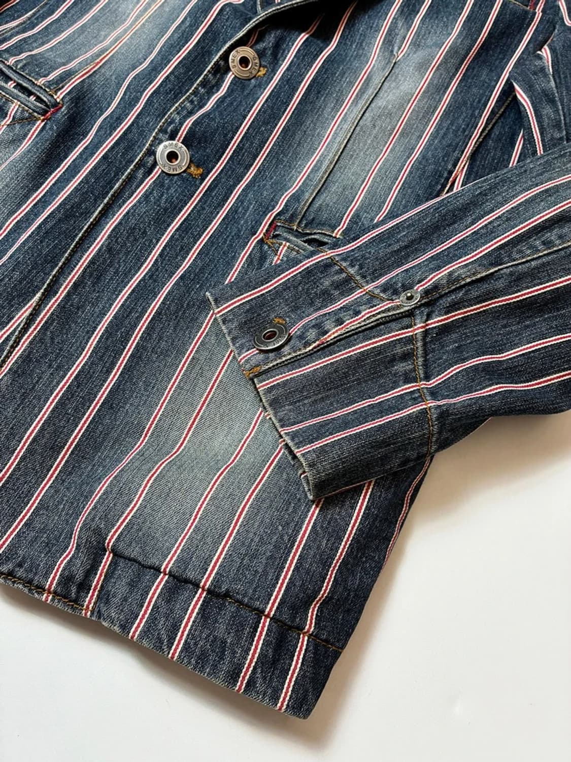 Selected 00's 데님 인디고 스트라이프 자켓 PN9507 상품이미지4