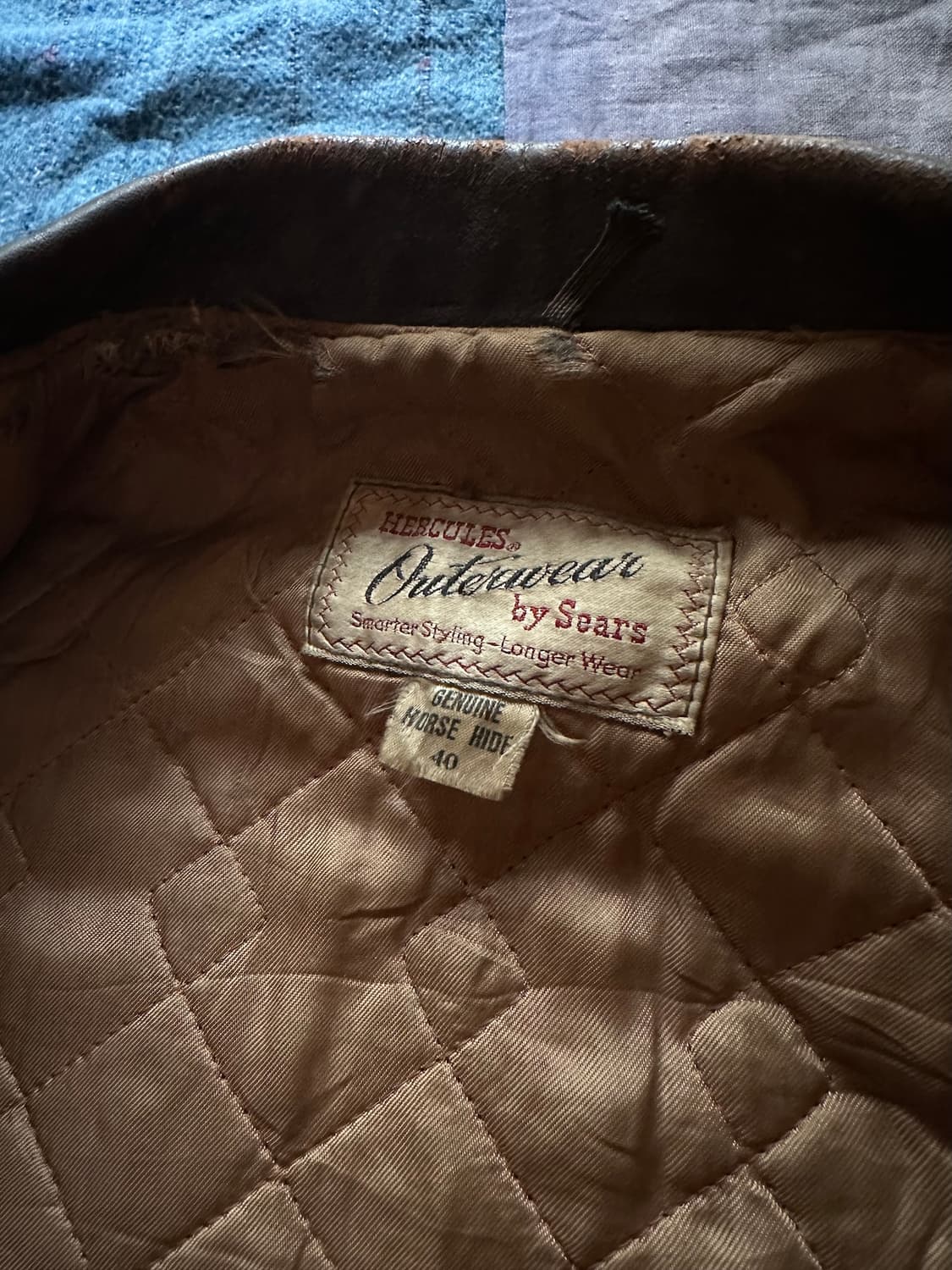 50s HERCULES USA 빈티지 허큘리스 말가죽 A-2 레더 자켓 상품이미지9