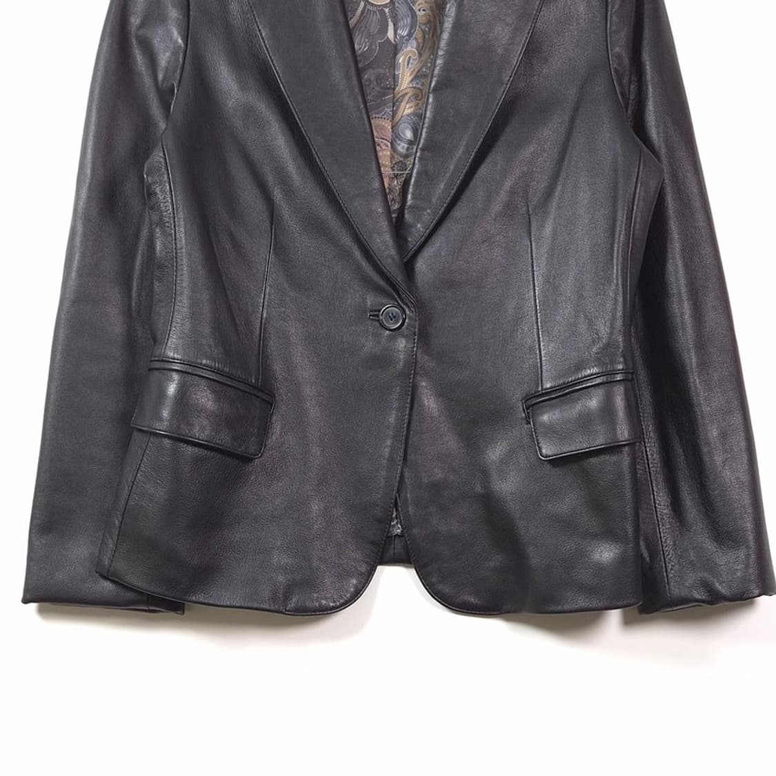 ICINOO 빈티지 페이즐리 안감 리얼 램스킨 블레이저 66 상품이미지4