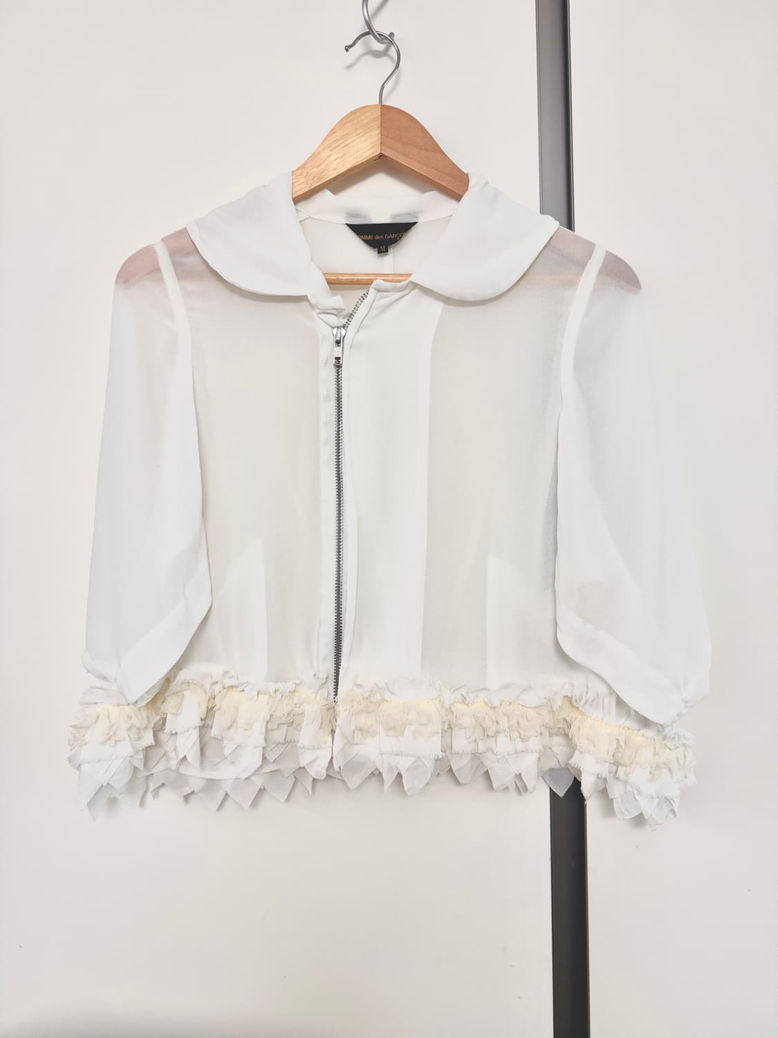Comme des garcons 화이트 러플 블라우스 m 상품이미지1