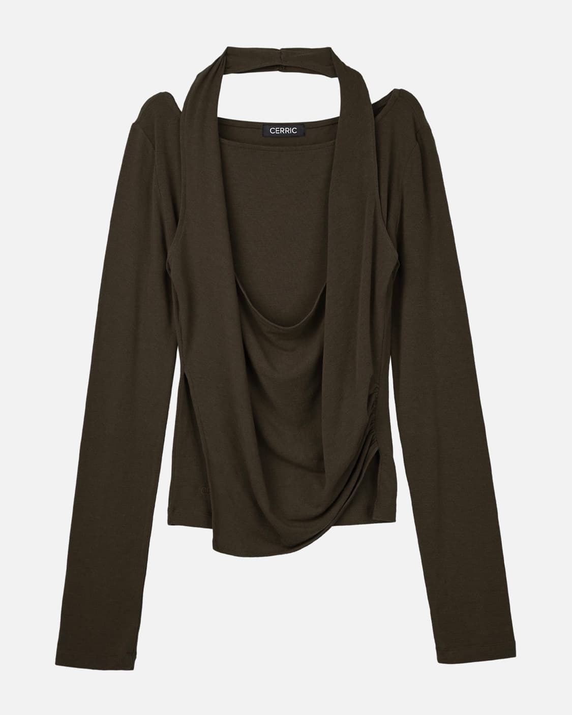 세릭 레이어드 홀터 탑 브라운 상품이미지5