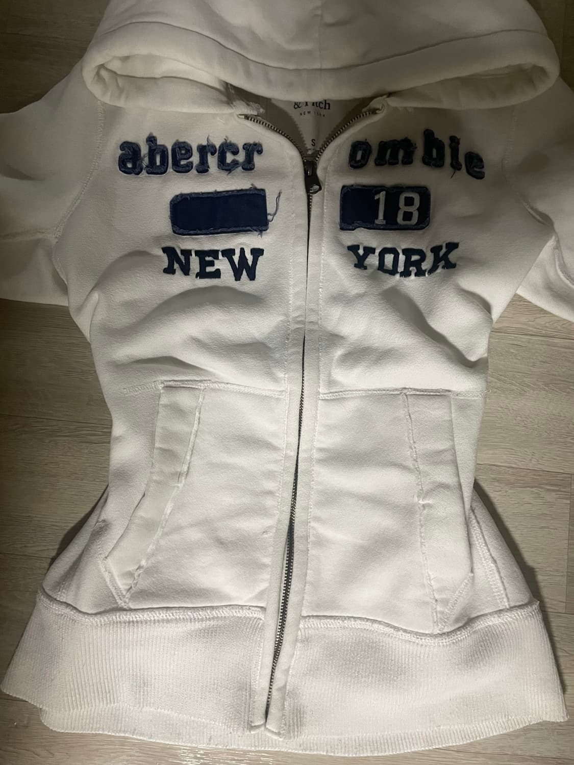 대장템 아베크롬비 화이트 후드집업 S 상품이미지4