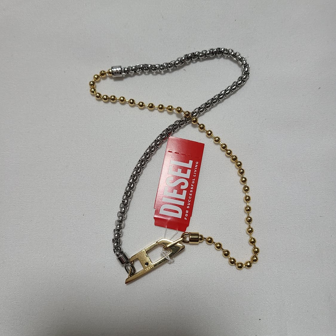 디젤 스테인리스 스틸 체인 투톤 팔찌 브레이슬릿 실버 골드 상품이미지4