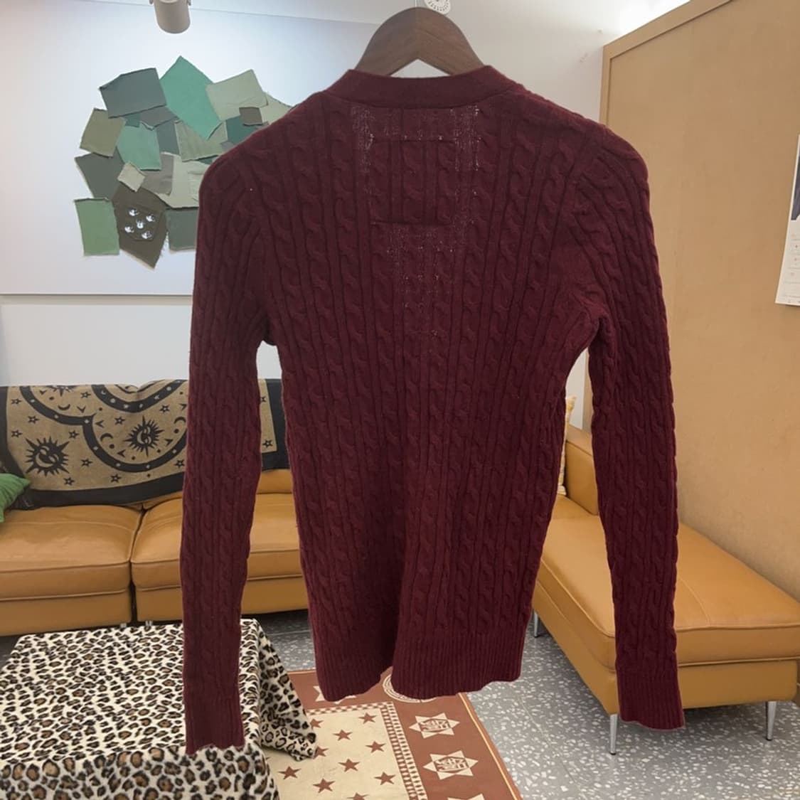 아베크롬비 빈티지 여리핏 슬림 꽈배기 가디건 M C09460 상품이미지4