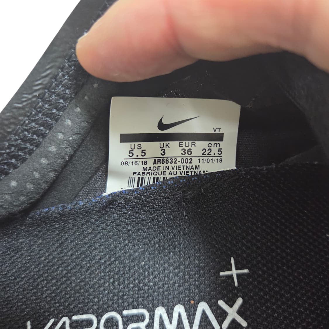 나이키 여자225 에어 베이퍼맥스 고스트블랙 운동화 상품이미지5