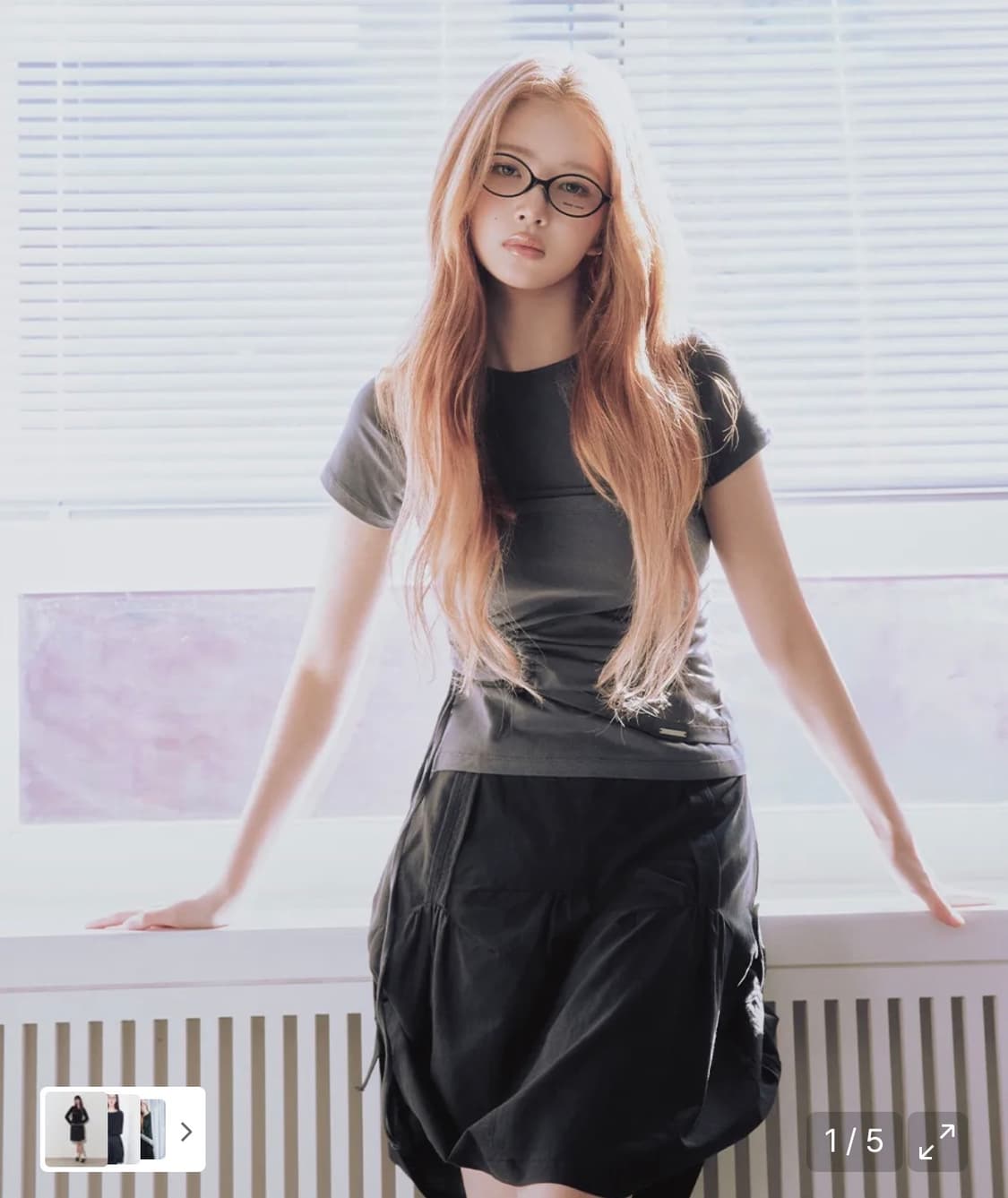미세키서울 Slouchy balloon midi skirt BLACK 상품이미지2