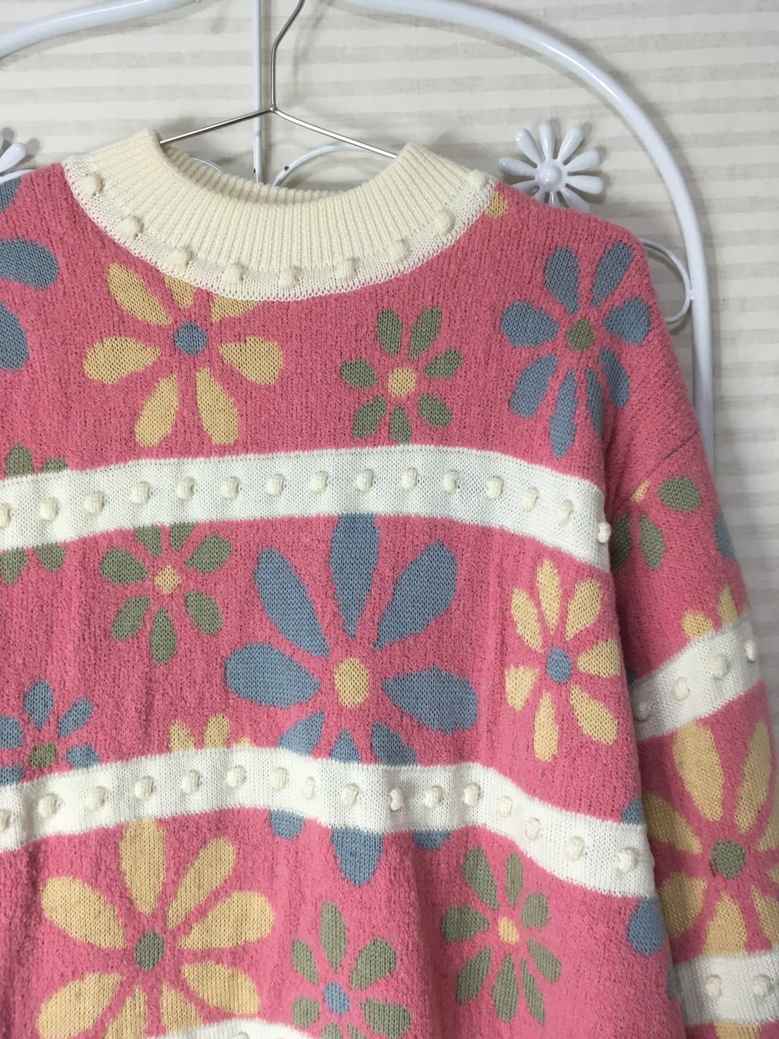 빈티지 딸기우유 폼폼이 니트 y2k 스트릿 갸루 펑키 일본빈티지716 상품이미지4