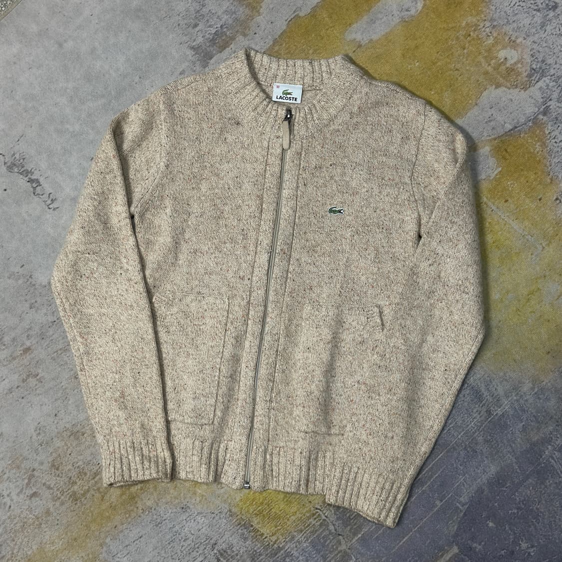 라코스테 니트집업 아이보리 상품이미지1