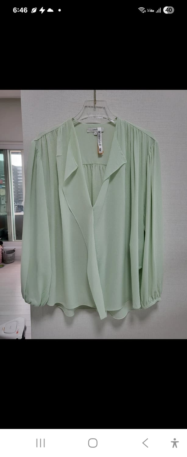 Vince 민트 블라우스 실크100%free 상품이미지1