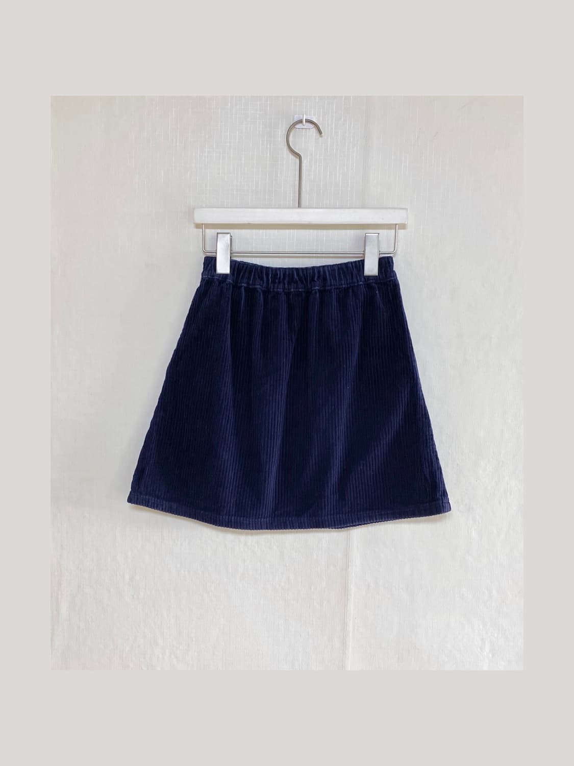 Navy Corduroy A-Line Mini Skirt 상품이미지2