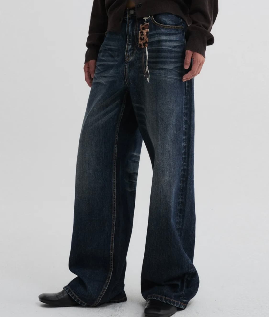 Dnsr 엑셀라 지퍼 셀비지 데님 팬츠 블루 S 상품이미지1