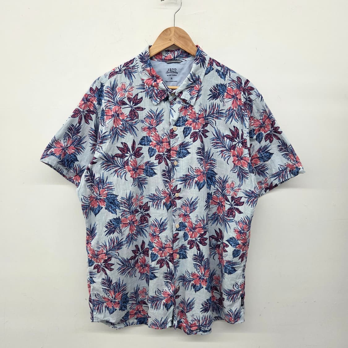 IZOD 하와이안 플라워 반팔 셔츠 남XL 상품이미지2
