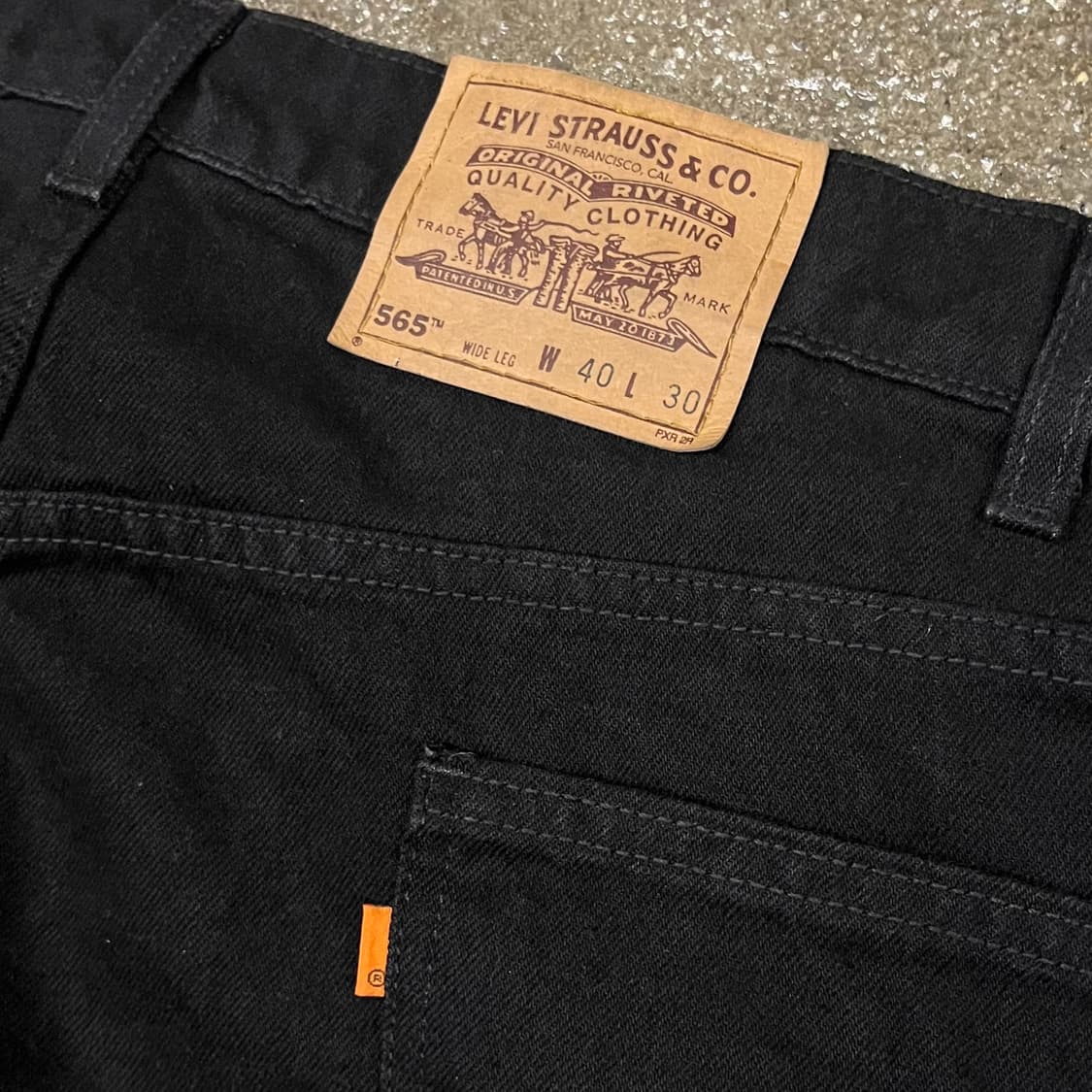90s USA Levis565 오렌지탭 블랙진 (40“) 상품이미지3