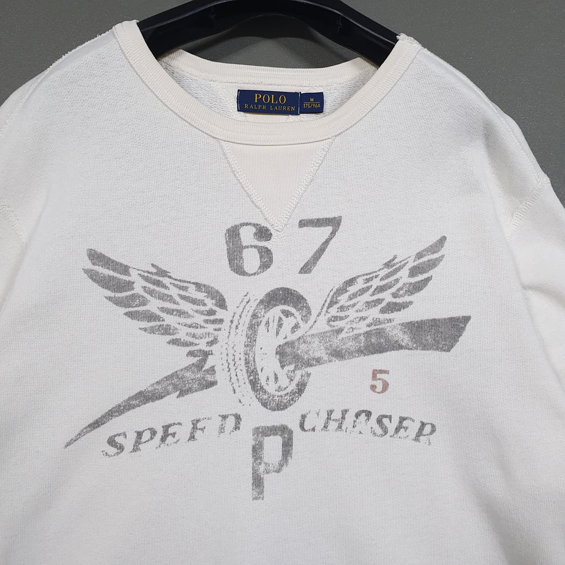 M) 폴로 랄프로렌 신형 RL67 스피드 체이서 맨투맨 스웻셔츠 크림 상품이미지2