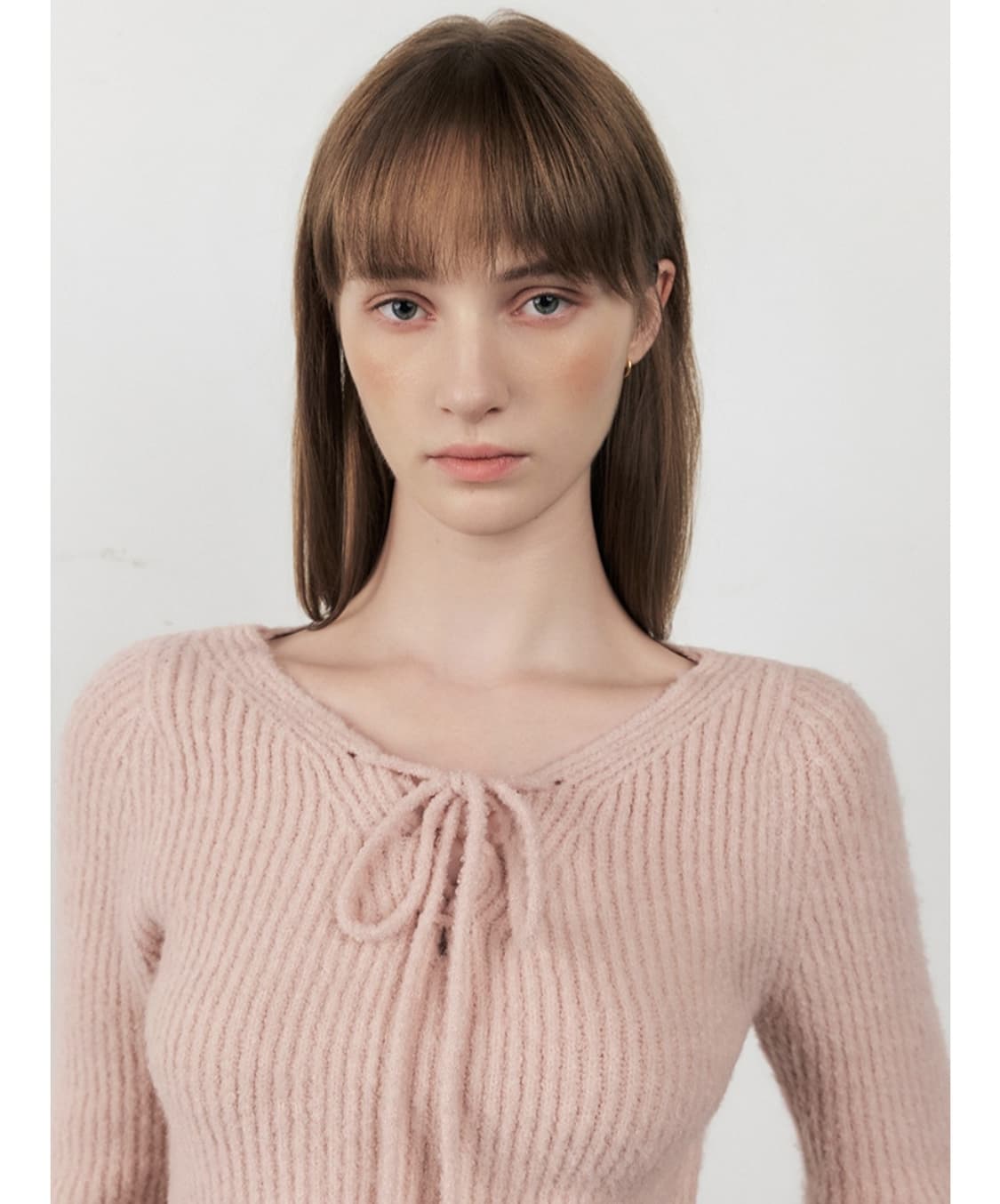 [새상품] 시티브리즈 부클 웨스턴 레이스업 니트 핑크 상품이미지3