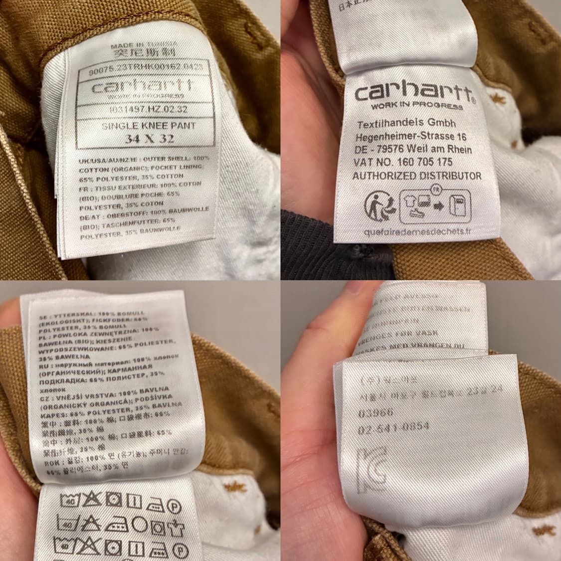 (34)칼하트 오가닉코튼 캔버스 싱글니 워크팬츠 카펜터팬츠 상품이미지10