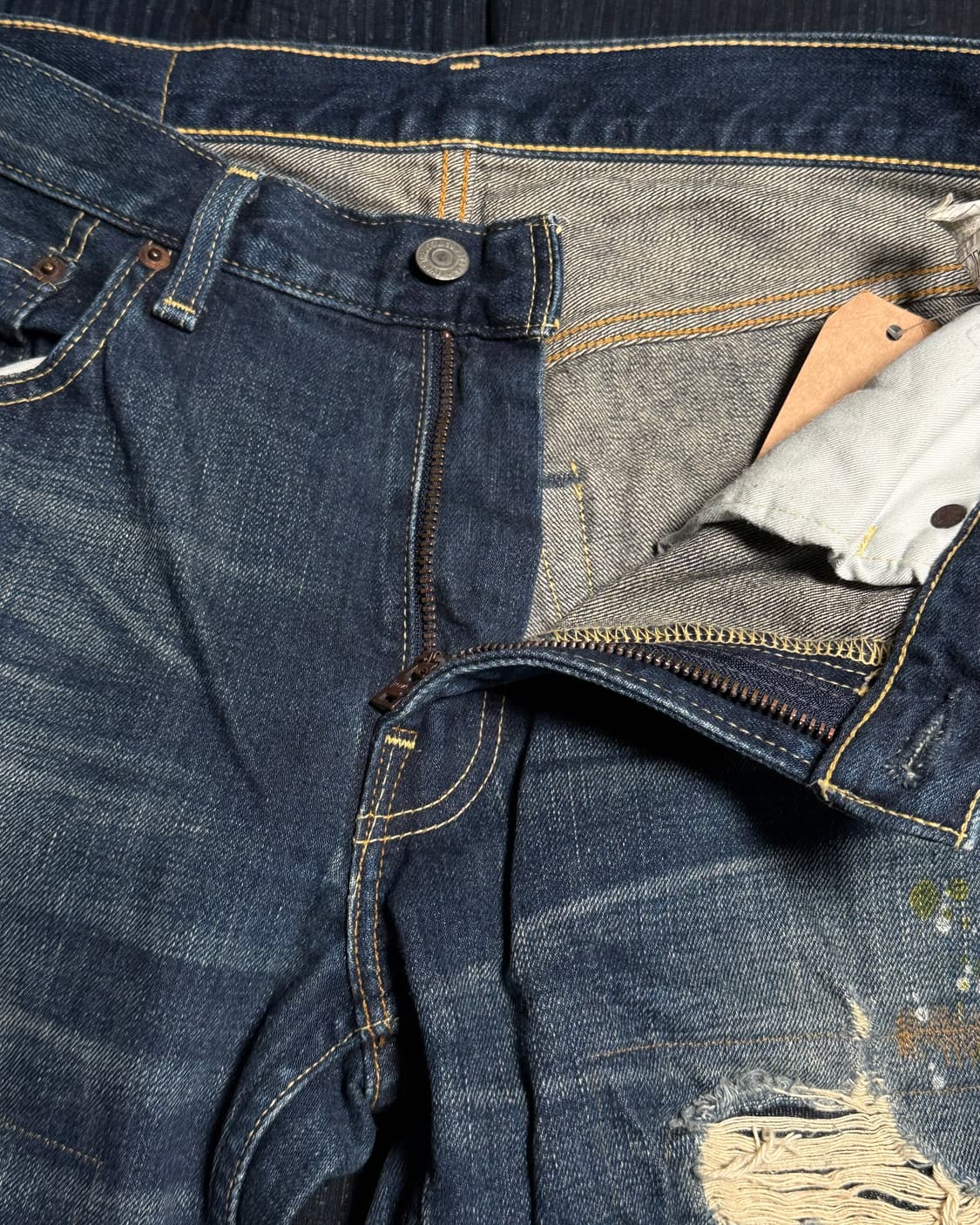 리바이스 슬림&레귤러 테이퍼드핏 페인팅 데미지 데님 팬츠 32 상품이미지2