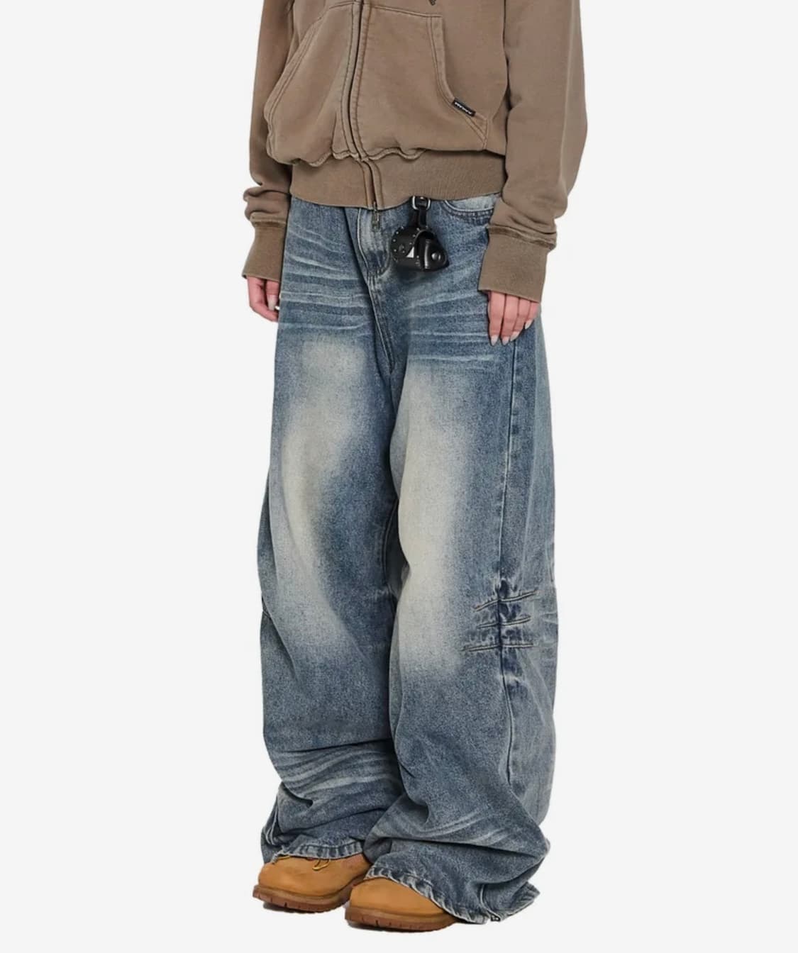 아캄 Washed Zipper Slit Denim Pants 상품이미지1