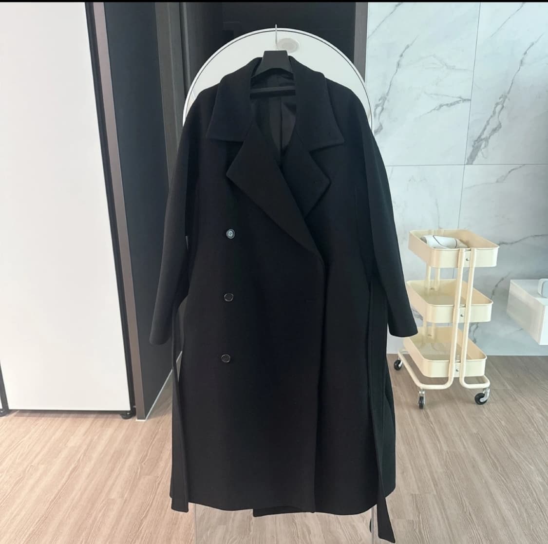 시스템 캐시미어 롱코트 블랙 코트100(오바) 상품이미지6