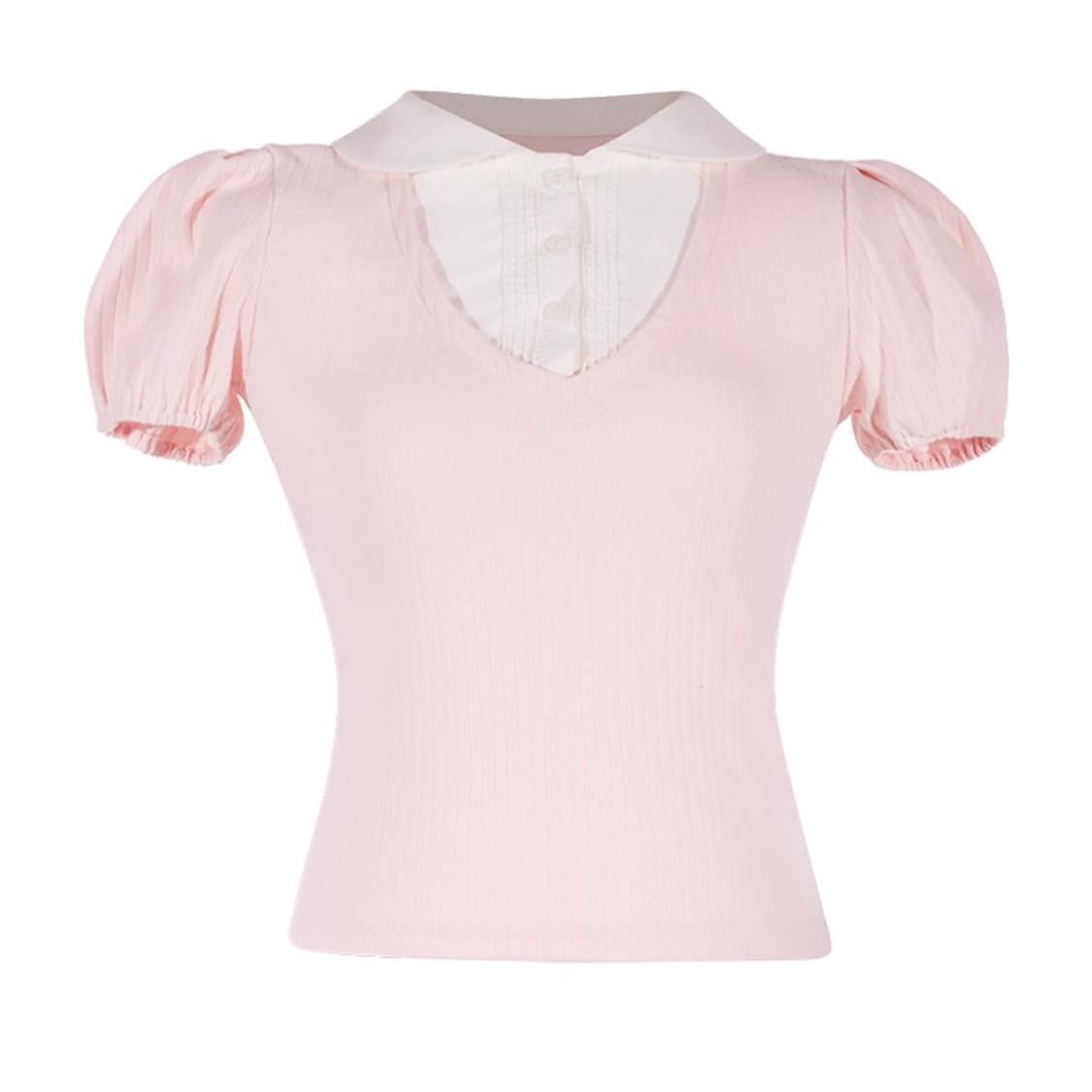 디어마이페어리 위스페어리 petit blouse 레이어드 블라우스 핑크 상품이미지2