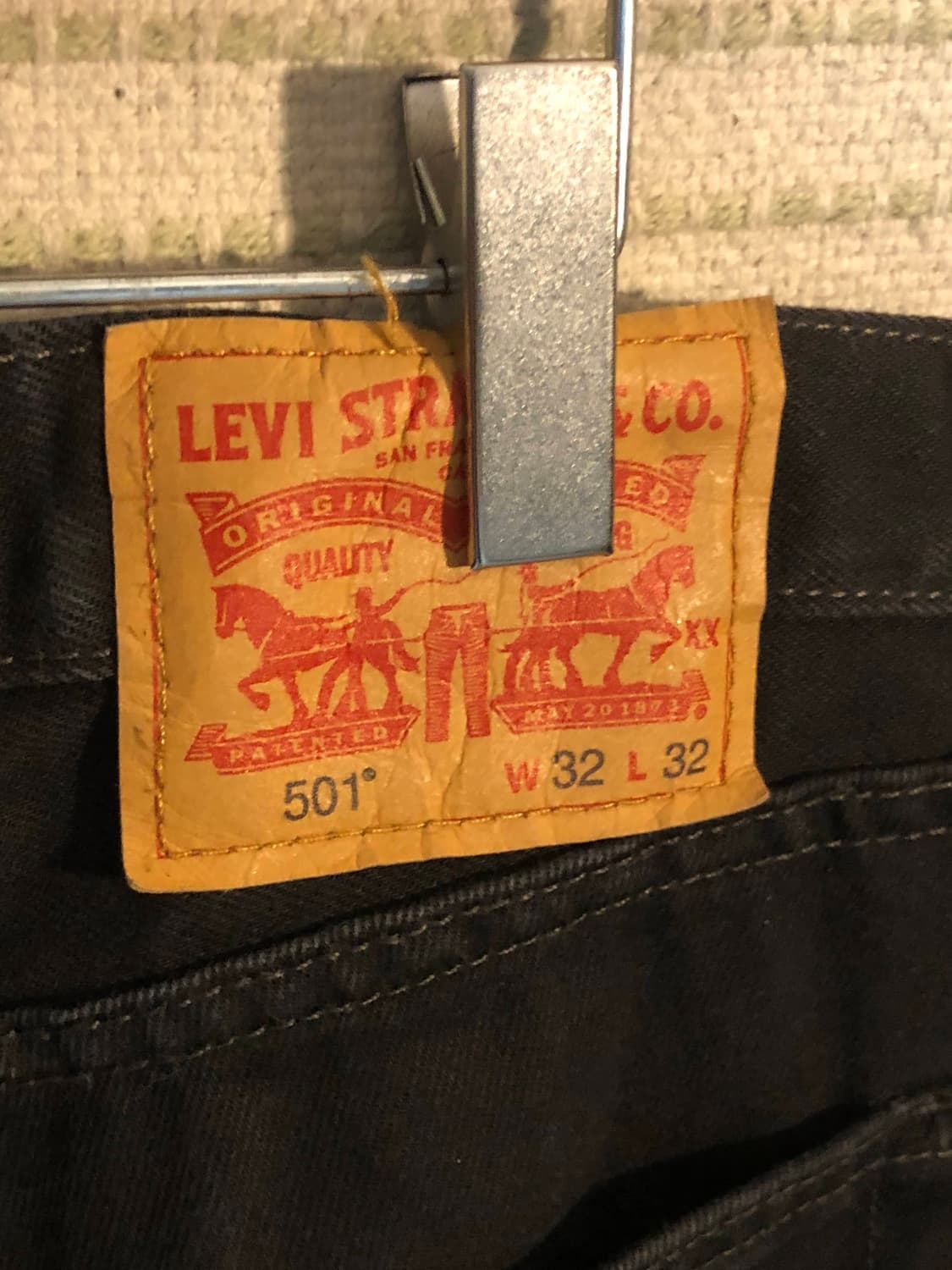 리바이스 501 흑청 데님 블랙진 32x32 상품이미지3