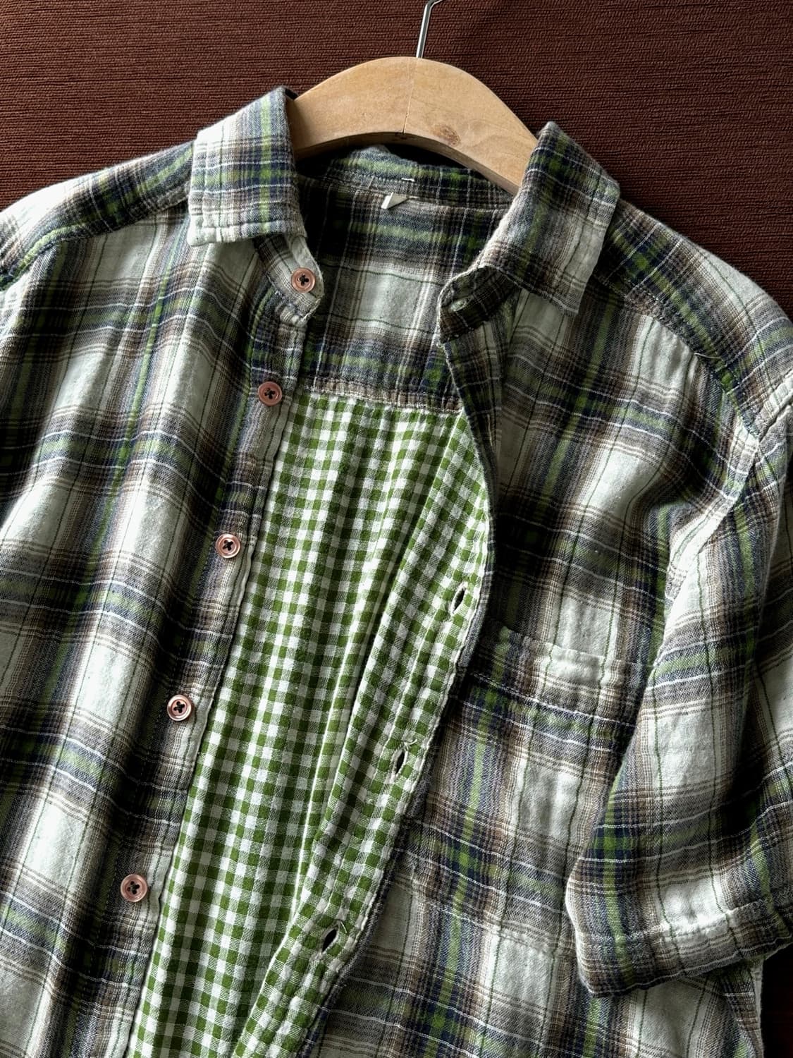 Cotton gauze fabric check shirt 상품이미지6
