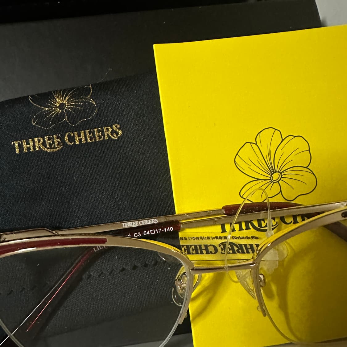 쓰리치얼스 안경 Lily wine/gold 상품이미지2