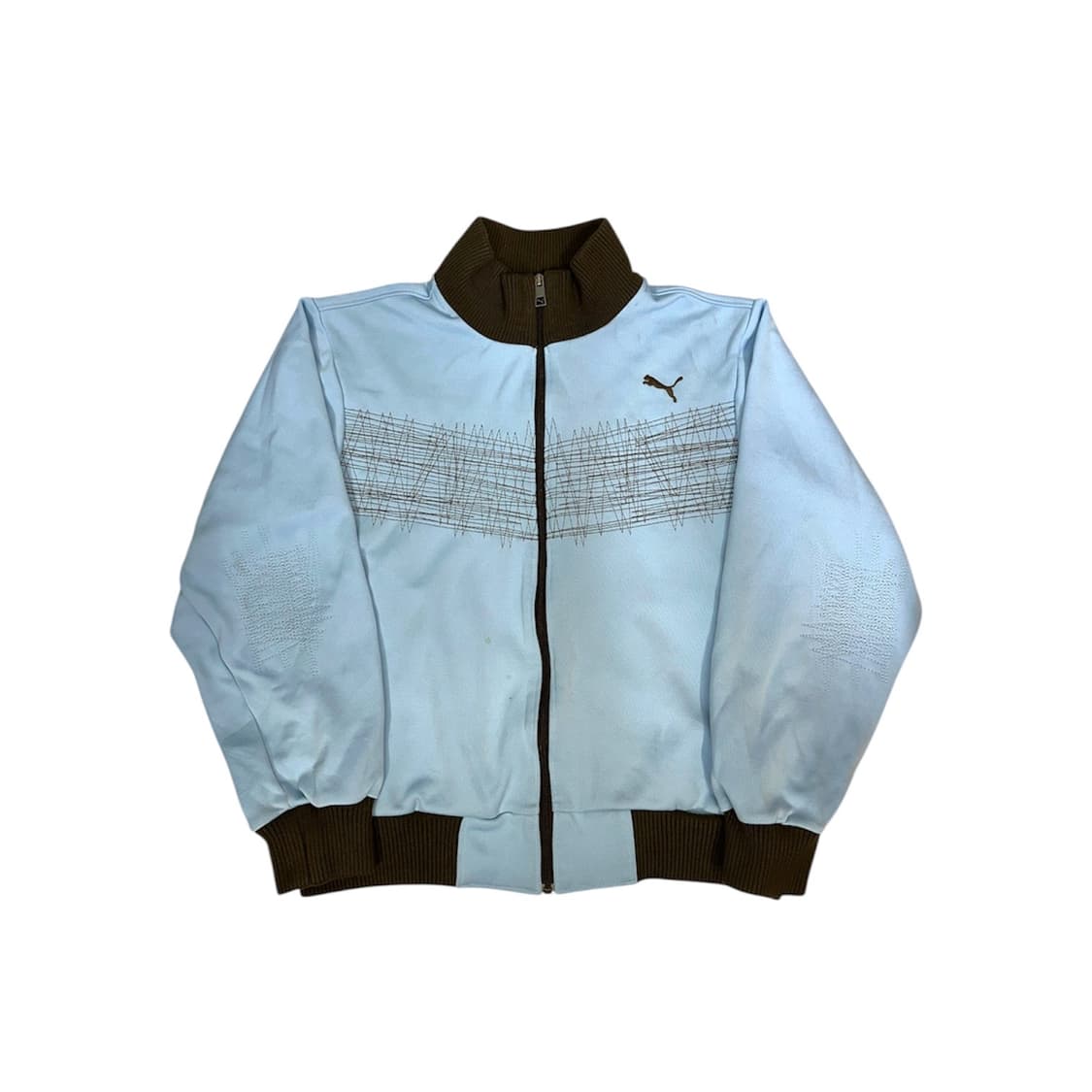 푸마 와투케 스카이 블루 초코 브라운 카라 트랙탑 져지 L 상품이미지5