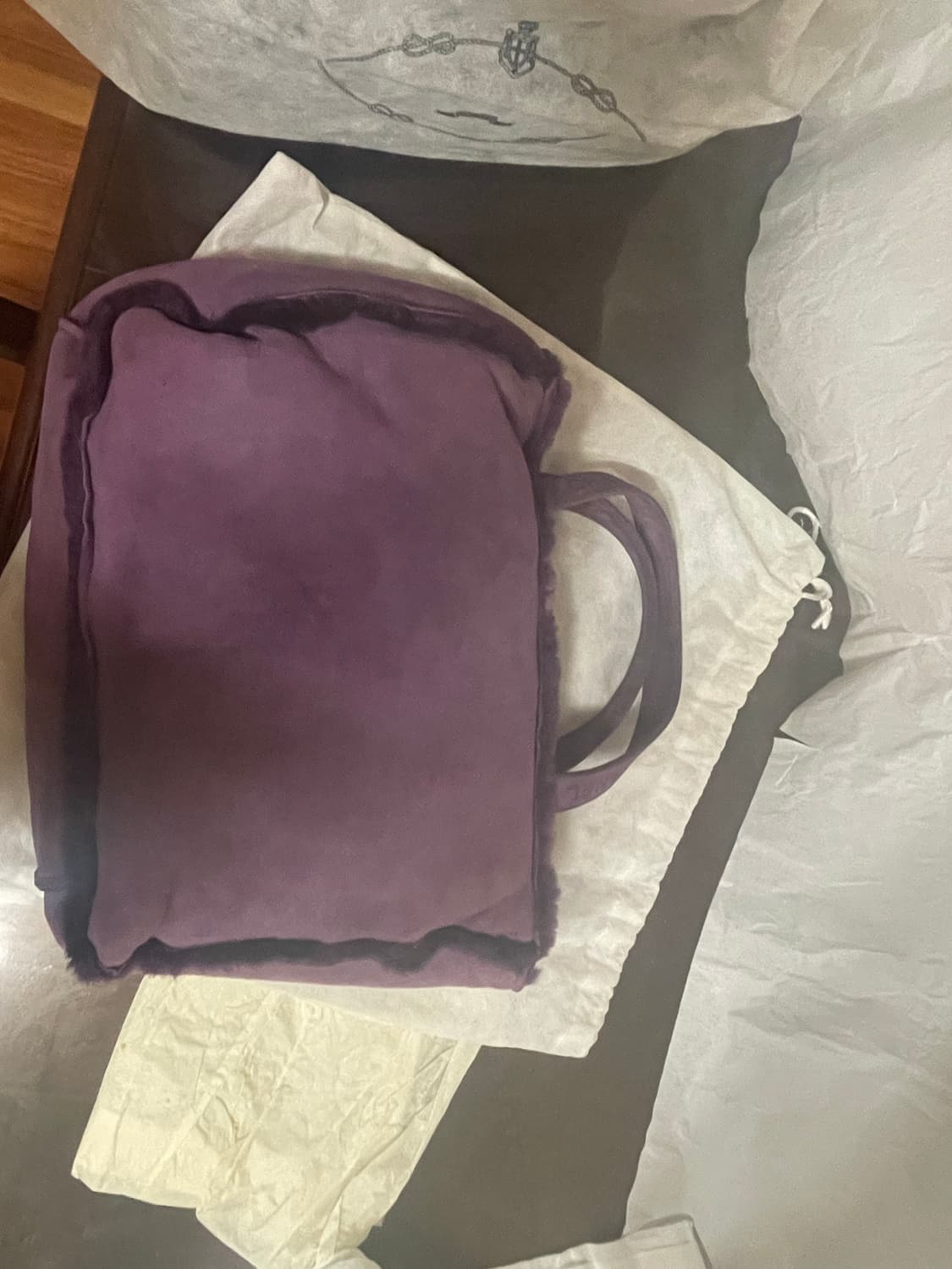 샤넬 스웨이드 보라색 토드백 상품이미지2