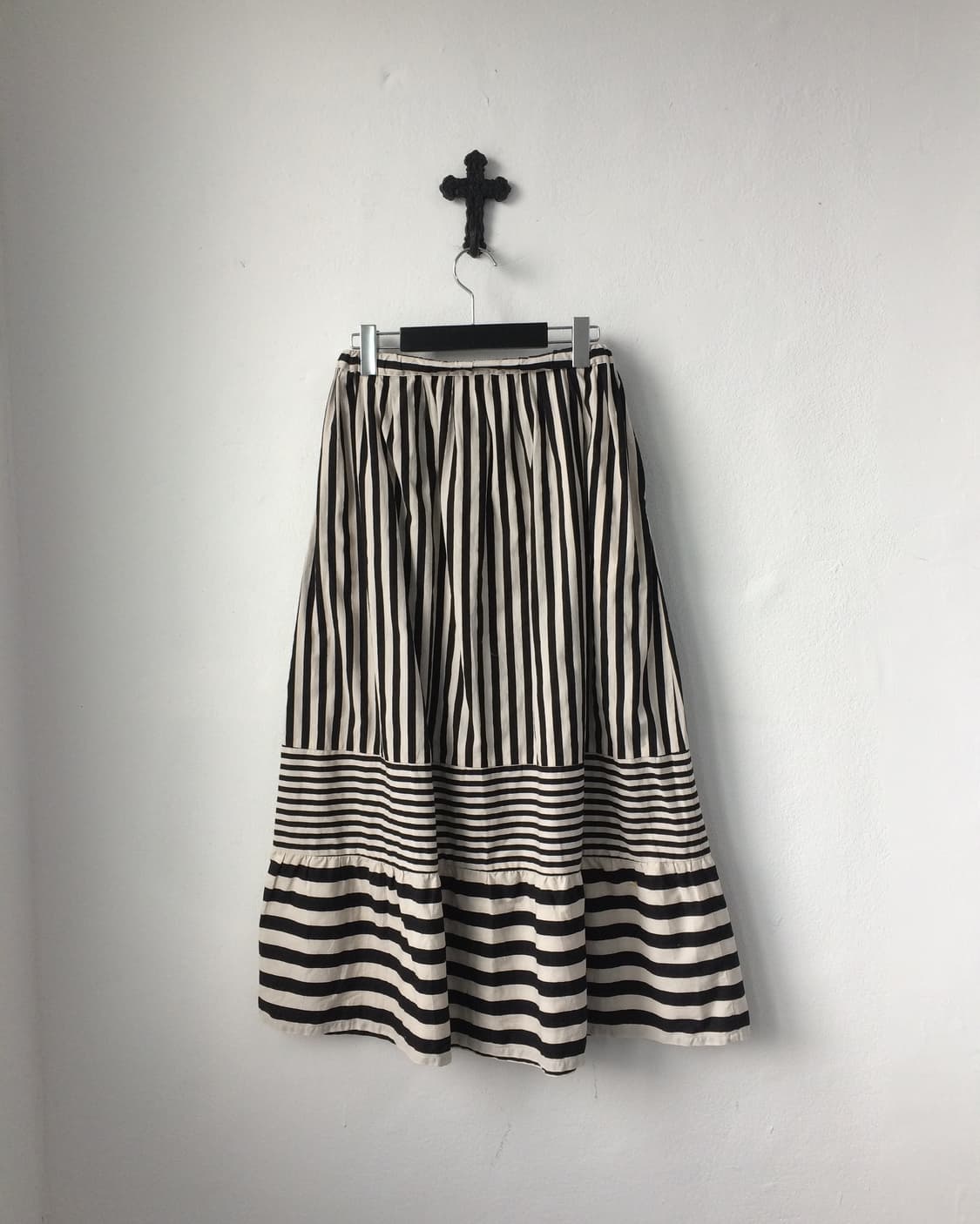 stripe pattern mixed skirt 상품이미지2