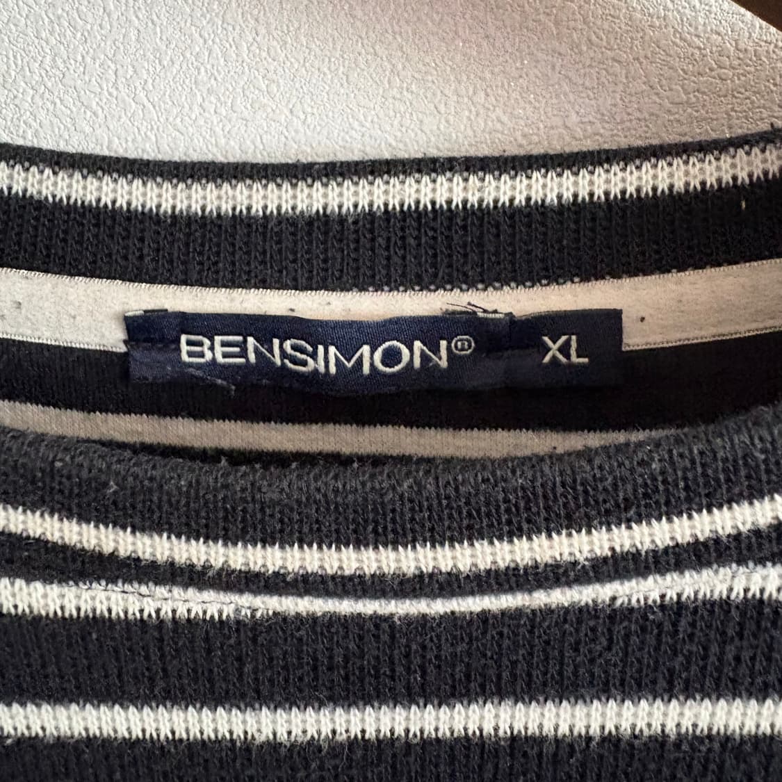 벤시몽 스트라이프 긴팔 티셔츠 블랙 XL 상품이미지4