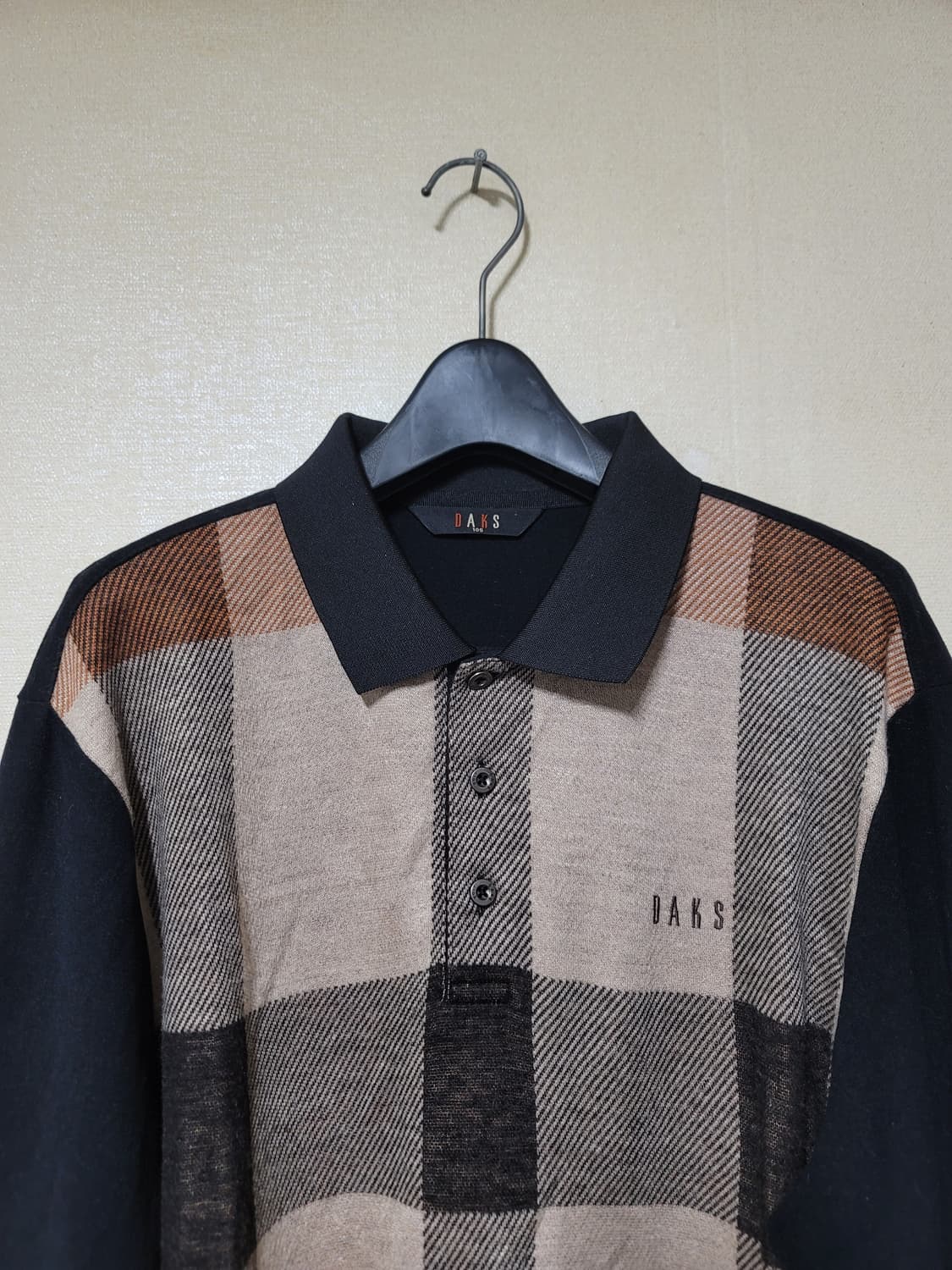 닥스 골프 체크배색 긴팔 카라티 상품이미지2