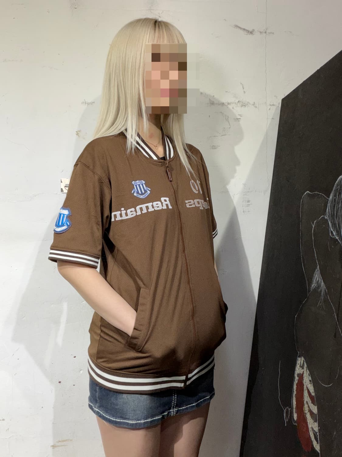 JPN 일본빈티지 keeps 브라운 와투케 레터링 져지 트랙탑 M 상품이미지6
