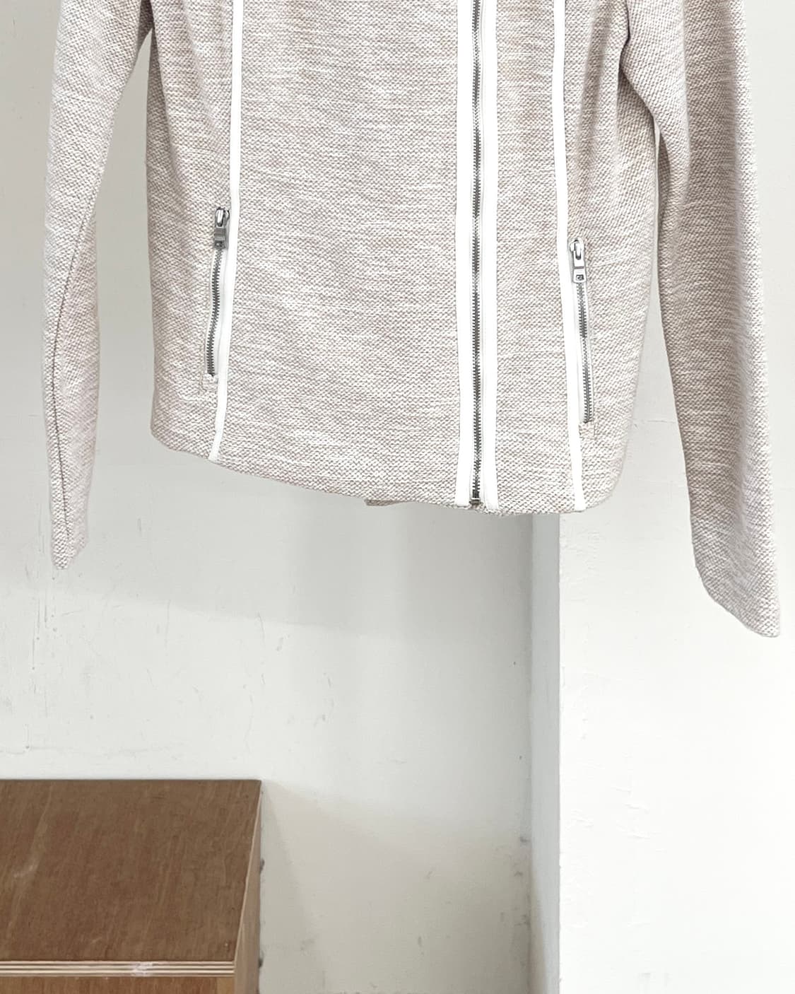 아르마니 익스체인지 베이지 텍스처 니트 모토 자켓 상품이미지5