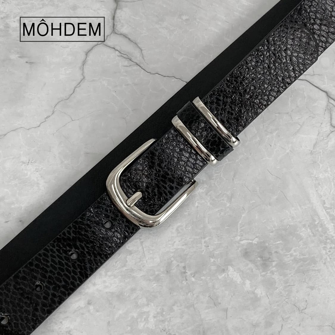 [Unisex] 뱀피 파이톤 벨트 블랙 상품이미지9