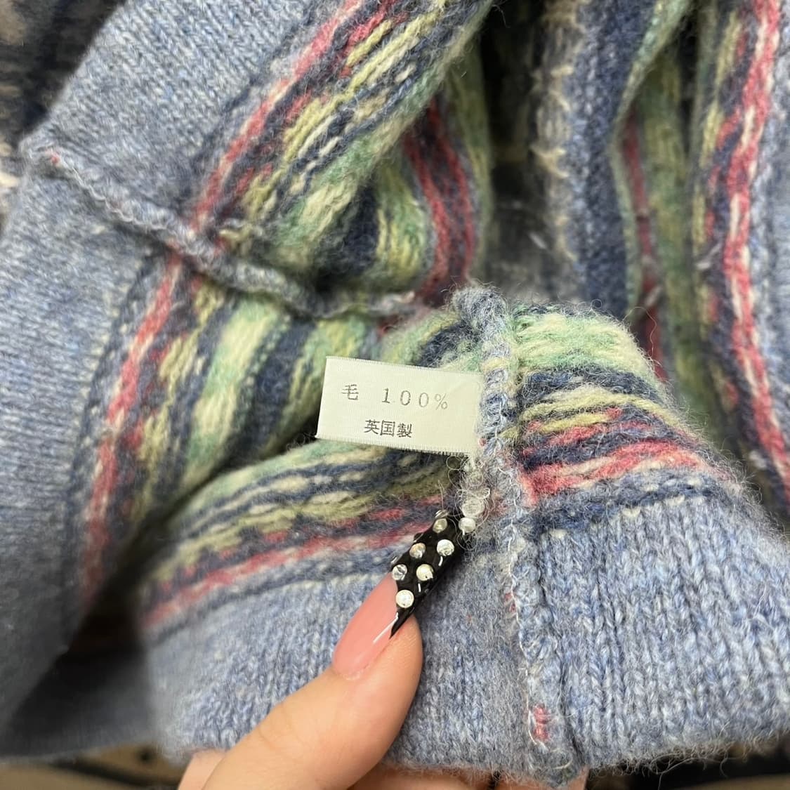 빈티지 코지 모리걸 페어리 플라워패턴 여리 파스텔 니트 K0001 상품이미지6